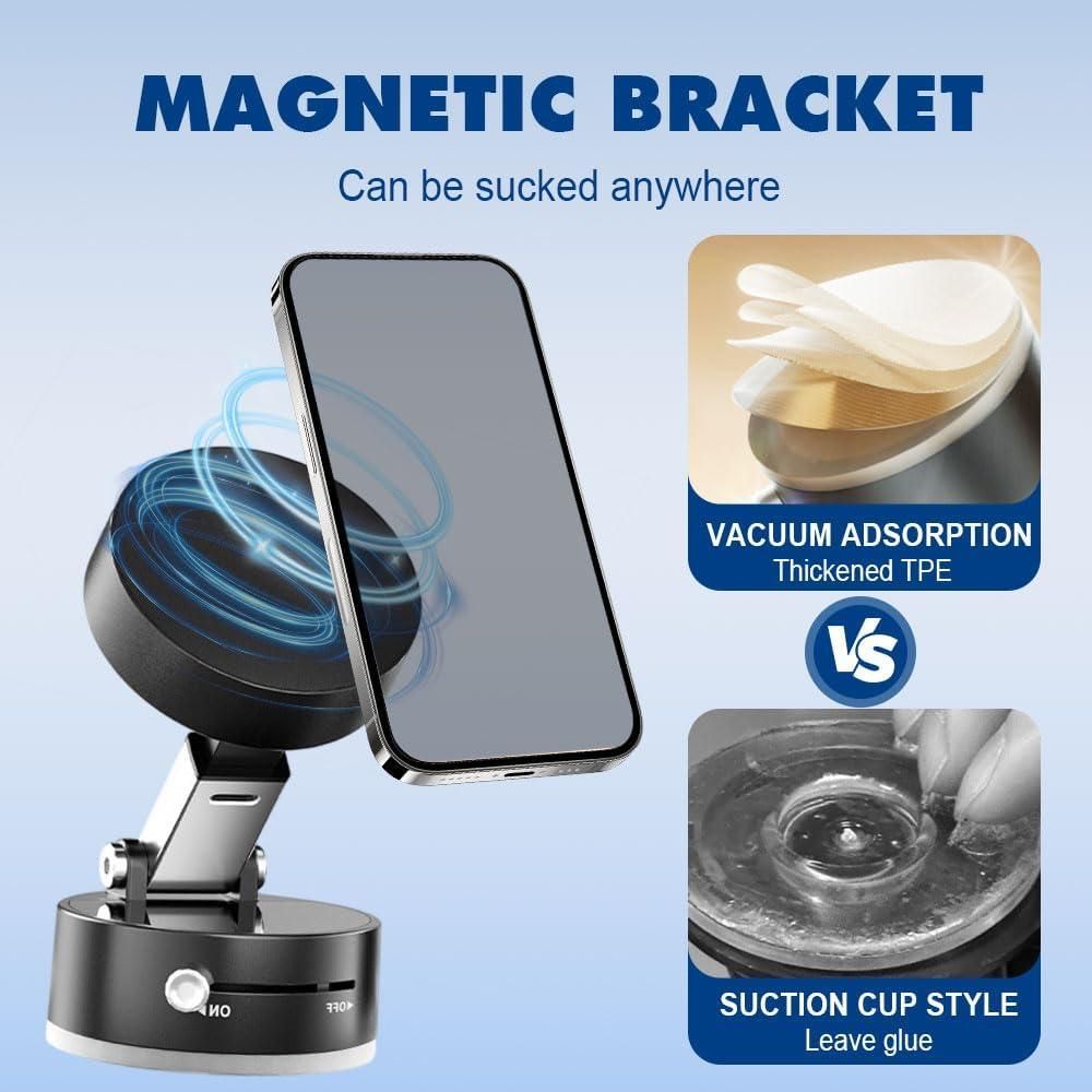 Magnetic Suction Phone Holder – Hands-Free 360° Mount for All Devices